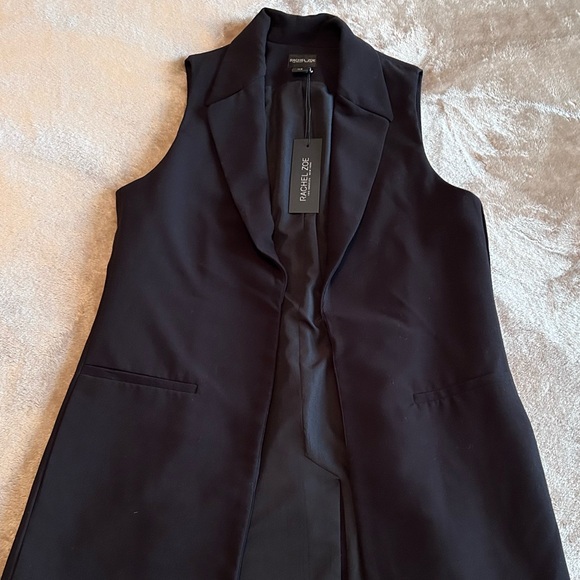 NWT Rachel Zoe sleeveless black blazer vest (women size M) - Picture 6 of 11